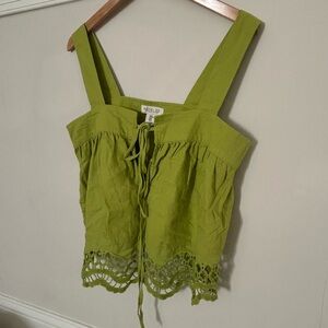 Rachel Zoe Olive Camisole with Crochet Hem